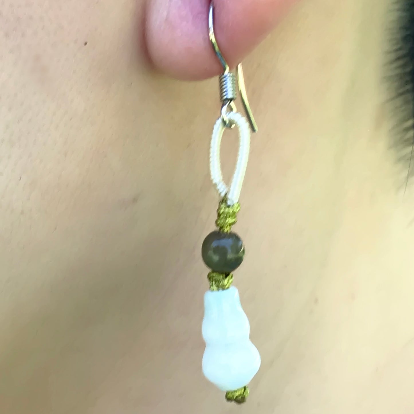 Enchanting Fairy Vase Earrings Crafted with Jade