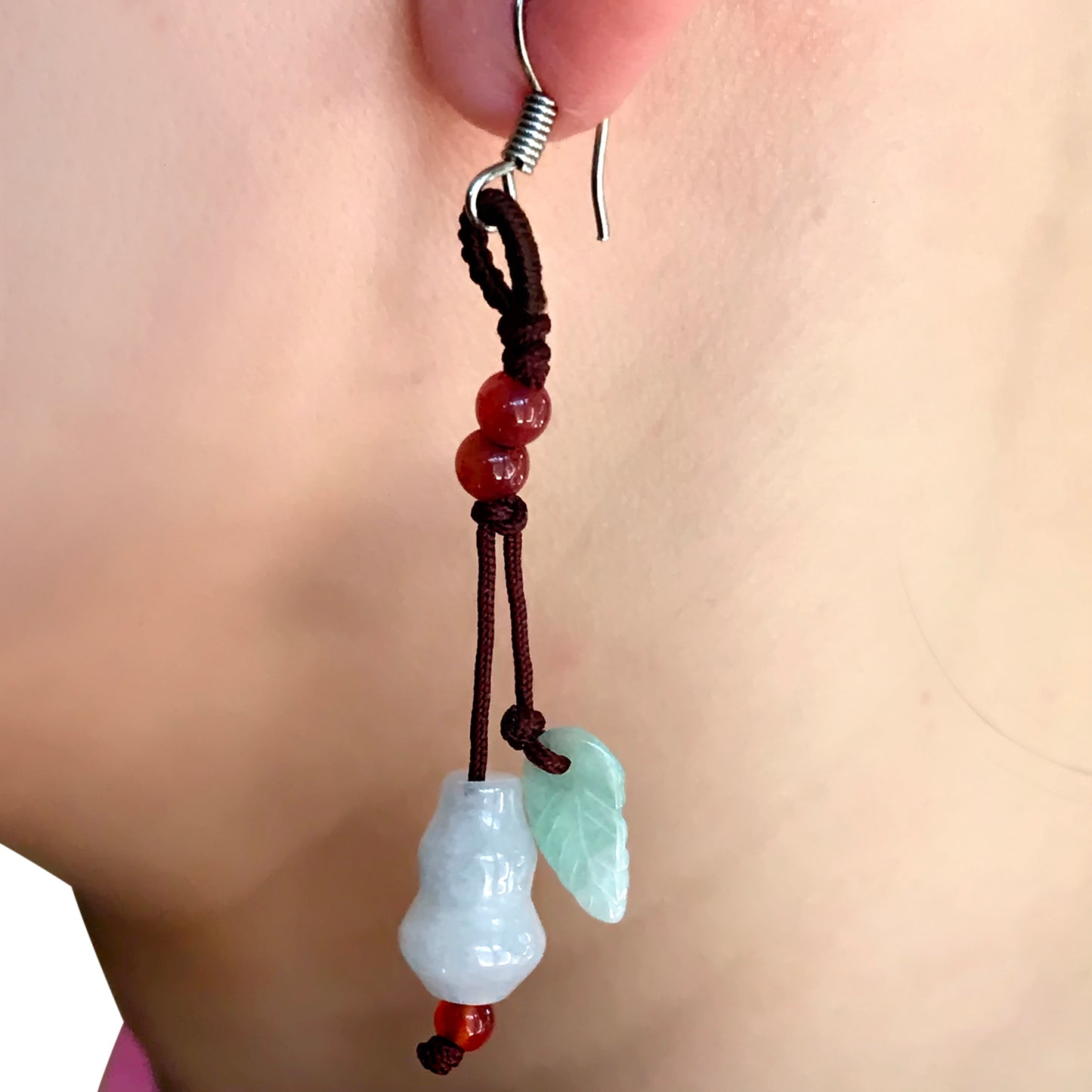 Get Noticed with These Beautiful Fairy Vase and Leaf Jade Earrings