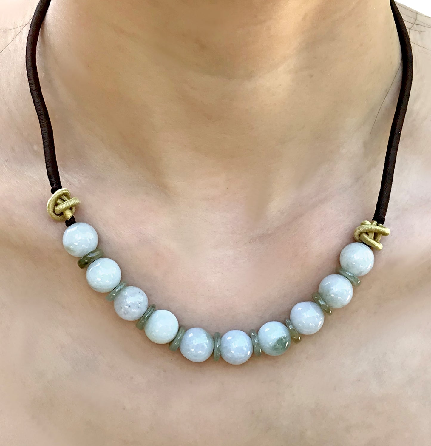 Get Closer to Nature with the PI Symbol and Jade Beads Necklace made with Black Cord
