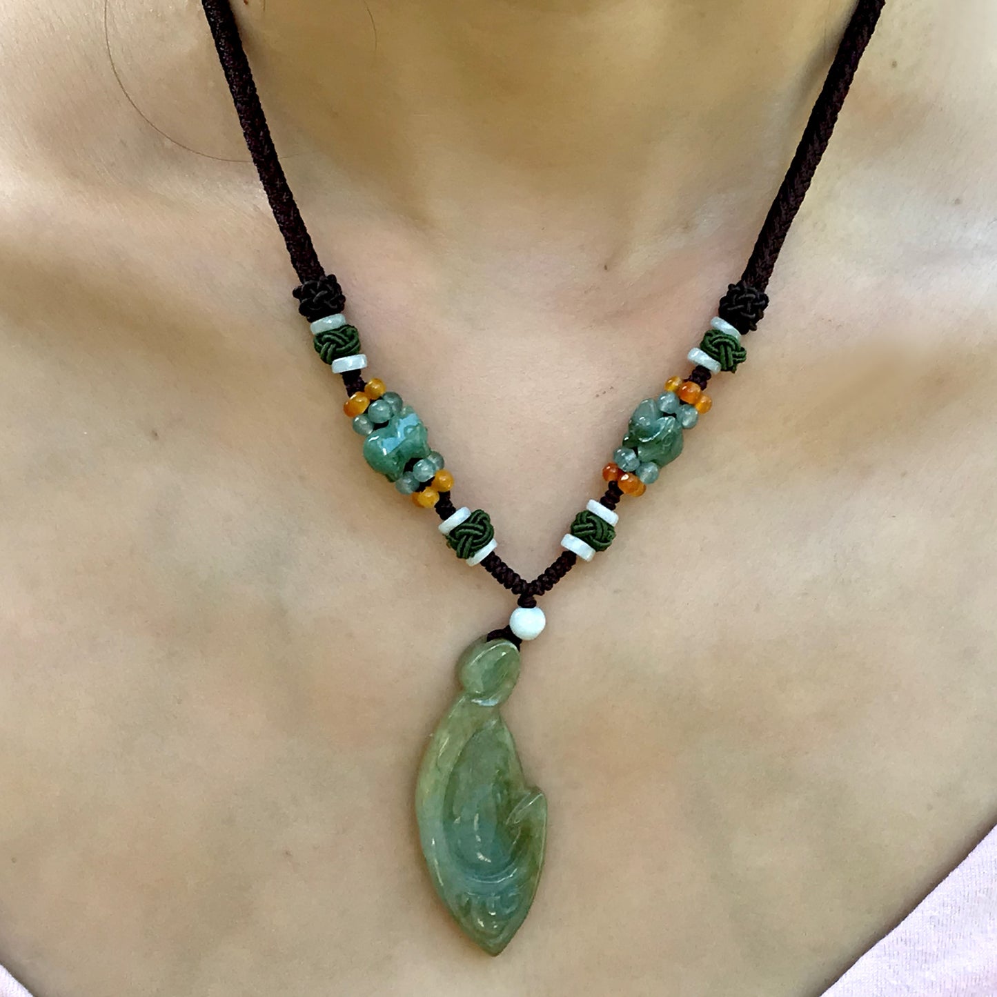 Handmade and Unique: The Clover Shape Jade Necklace