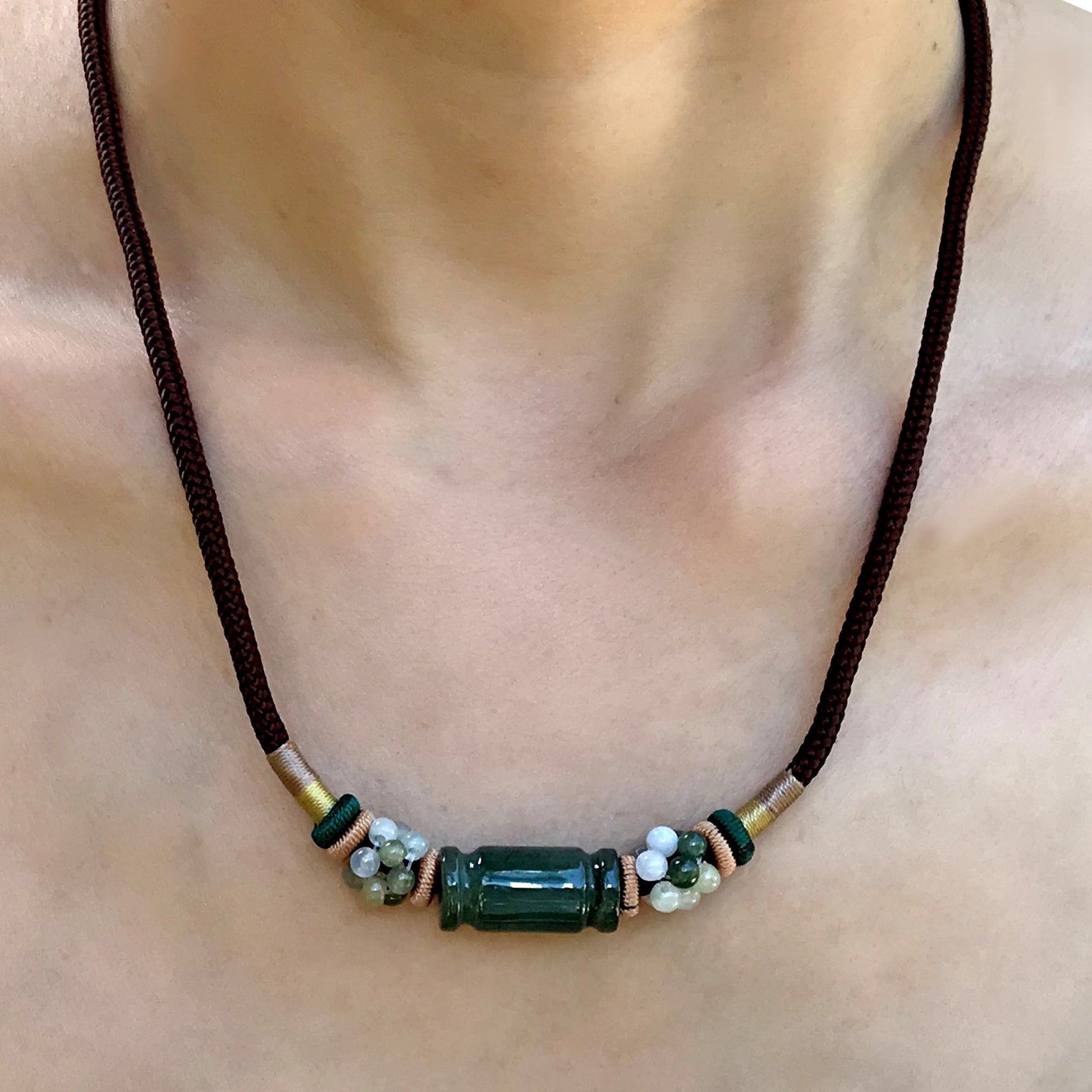 Wear Your Good Fortune with Tube Shape Jade Necklace