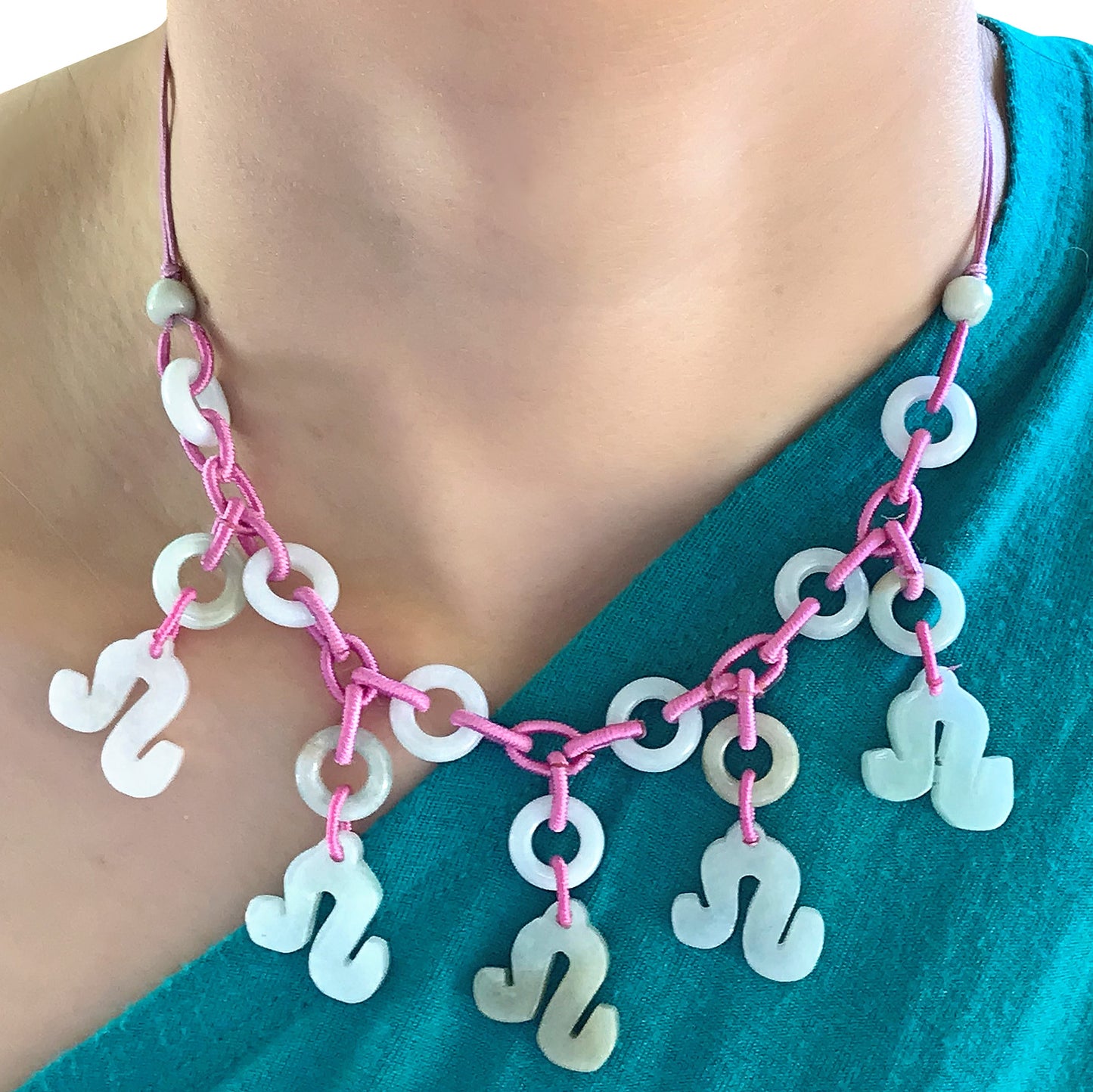 Stand Out with a Uniquely Crafted Leo Handmade Jade Necklace made with Lavender Cord