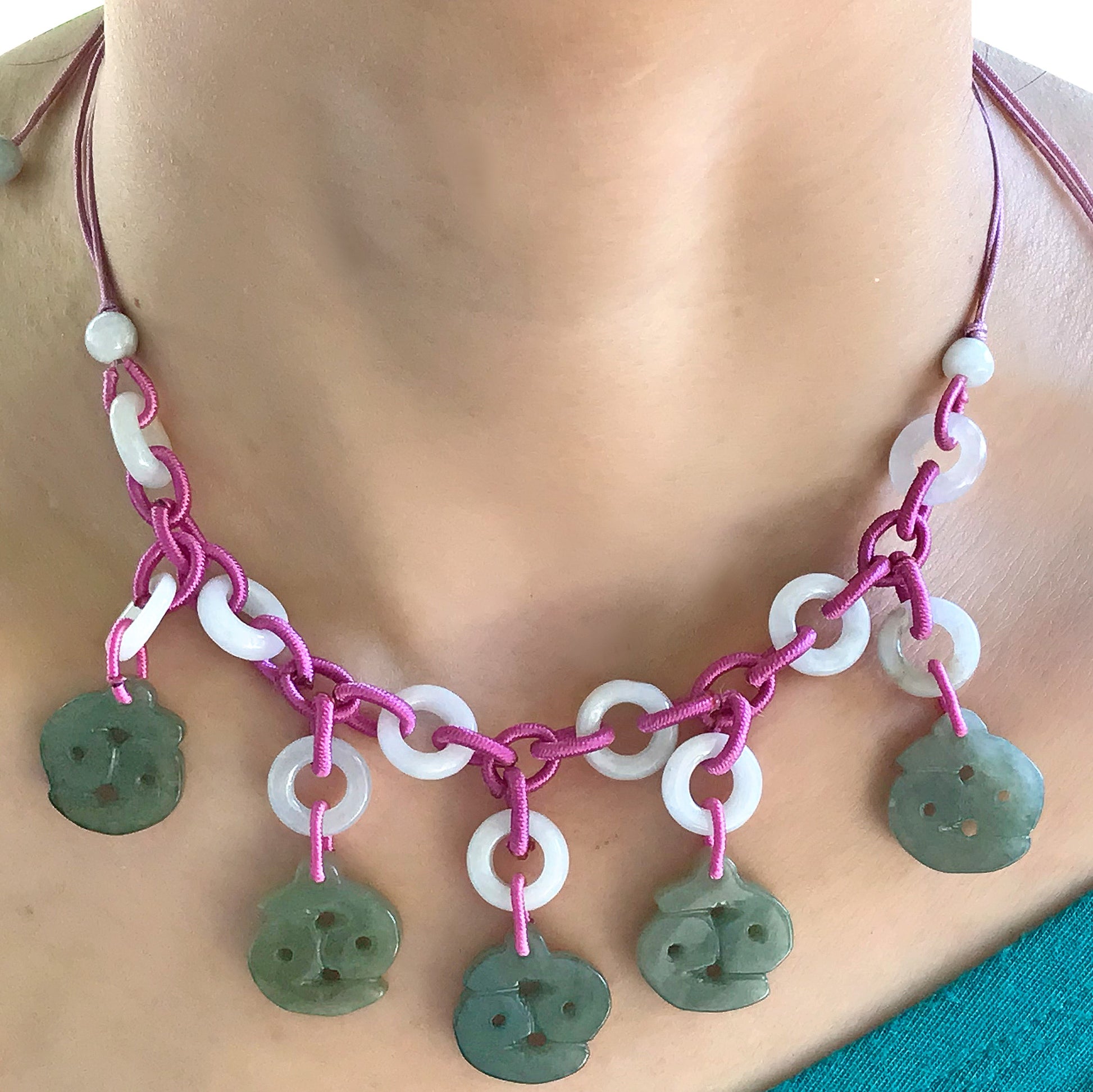 Discover Your Meaningful Side with Cancer Zodiac Jade Pendant Necklace made with Purple Cord