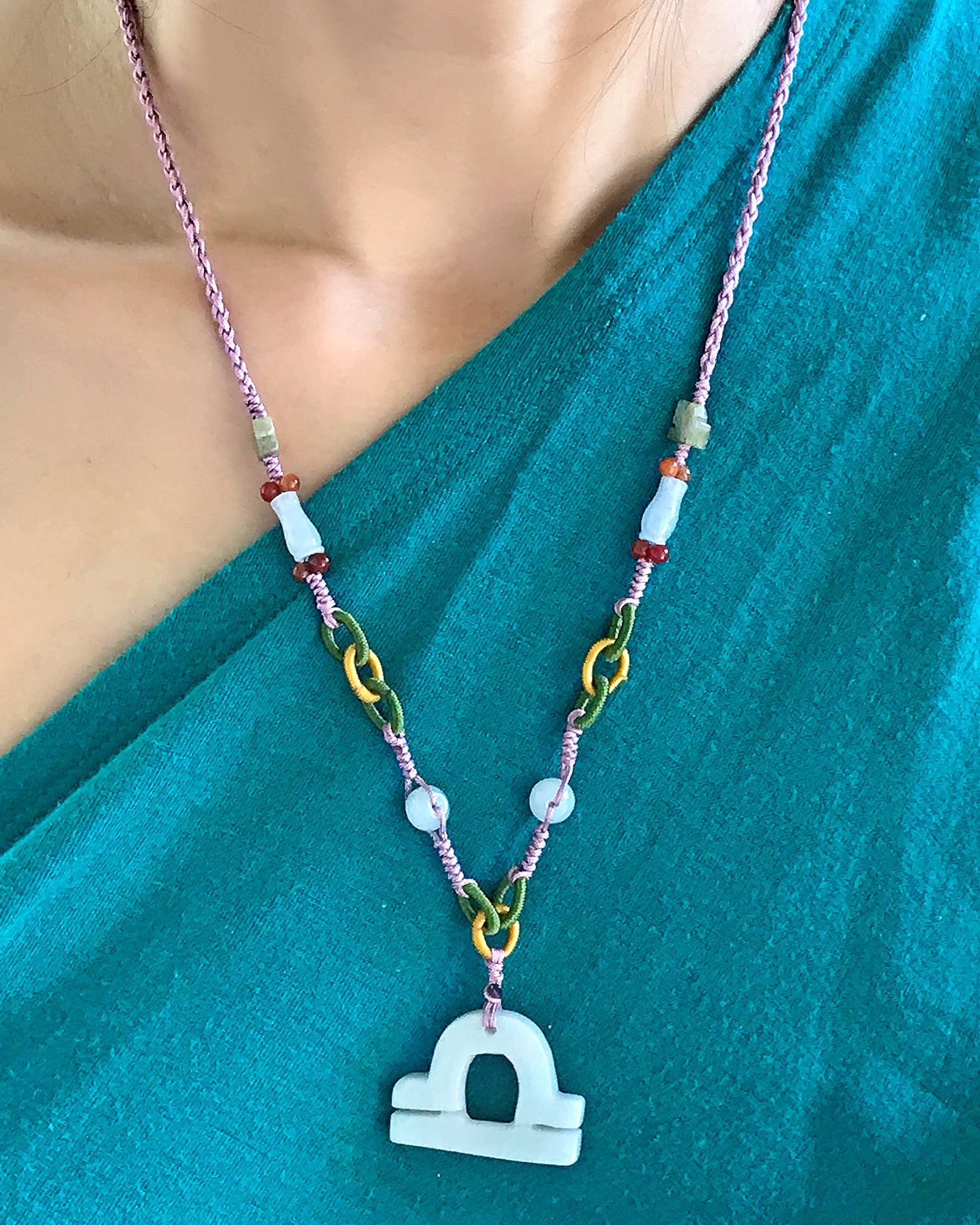 Get the Perfect Get the Perfect Gift for the Libra in Your Life with Jade Necklace made with Lavender Cord
