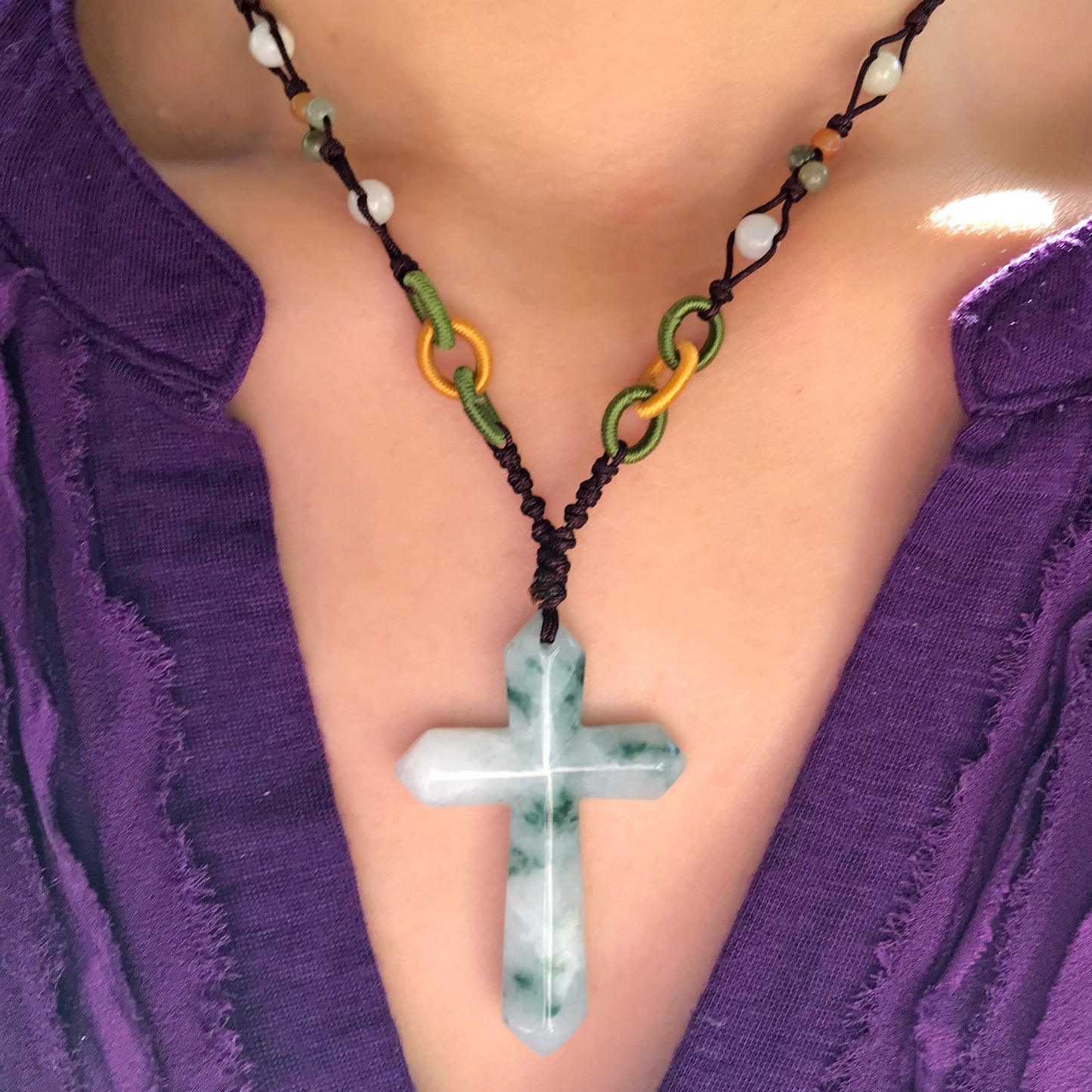 Uncover Faith with a Bold Cross Jade Necklace