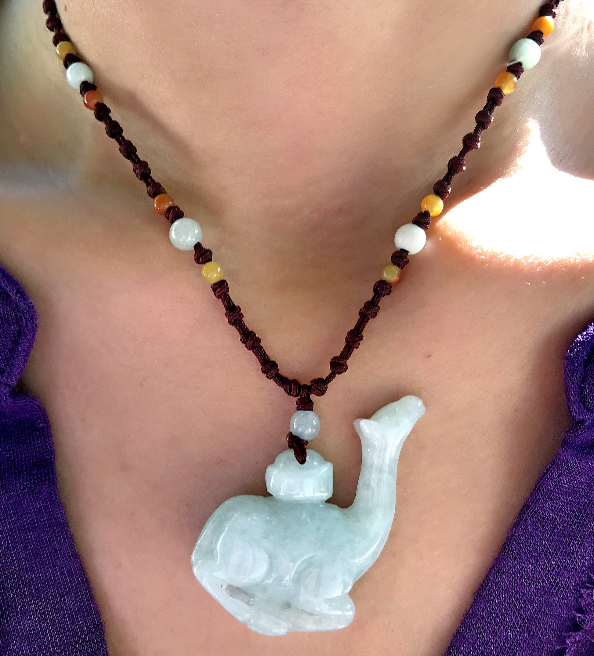 Attain Good Fortune with Giraffe Handmade Jade Necklace