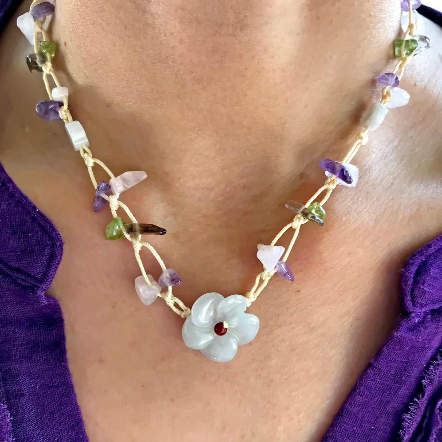 Capture the Beauty of Nature with a Cherry Blossom Gemstone Necklace