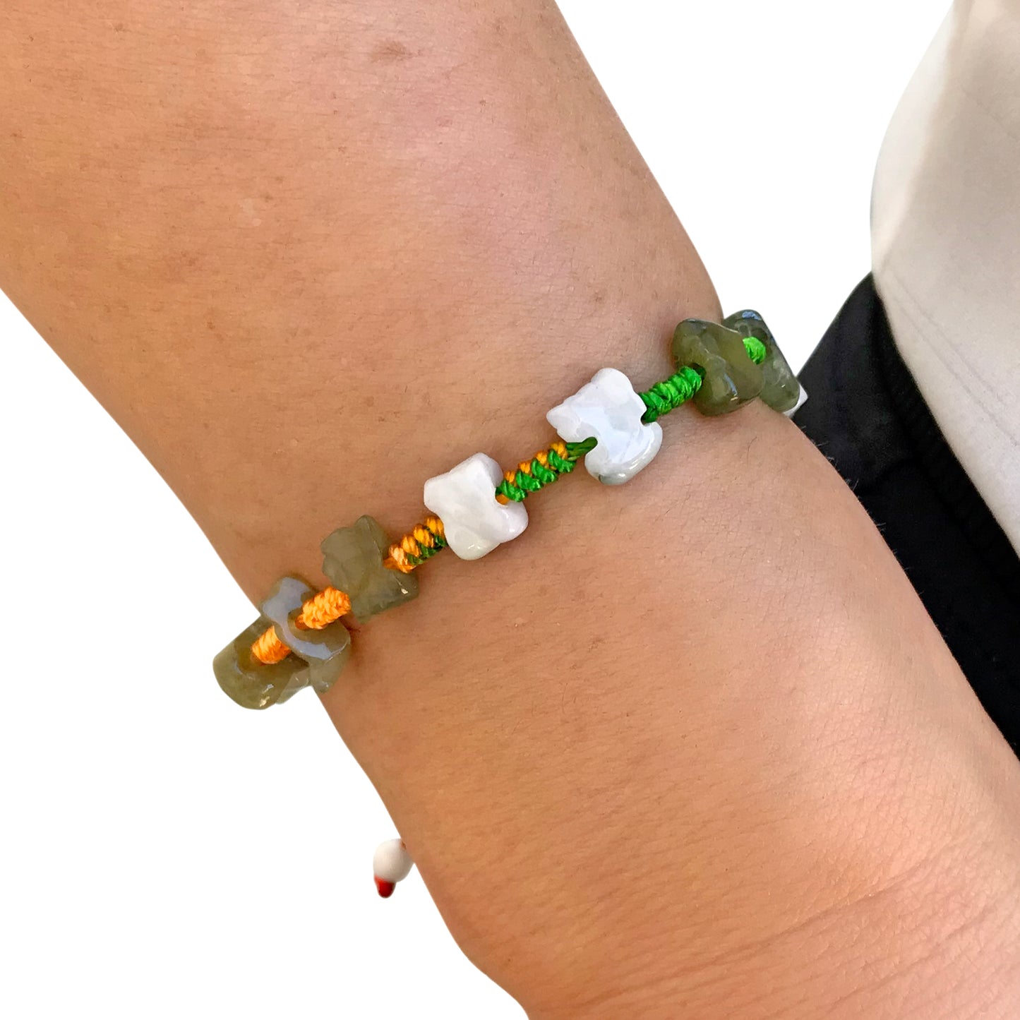 Draw in your Luck with this Twelve Zodiac Handmade Jade Bracelet made with Rainbow Cord