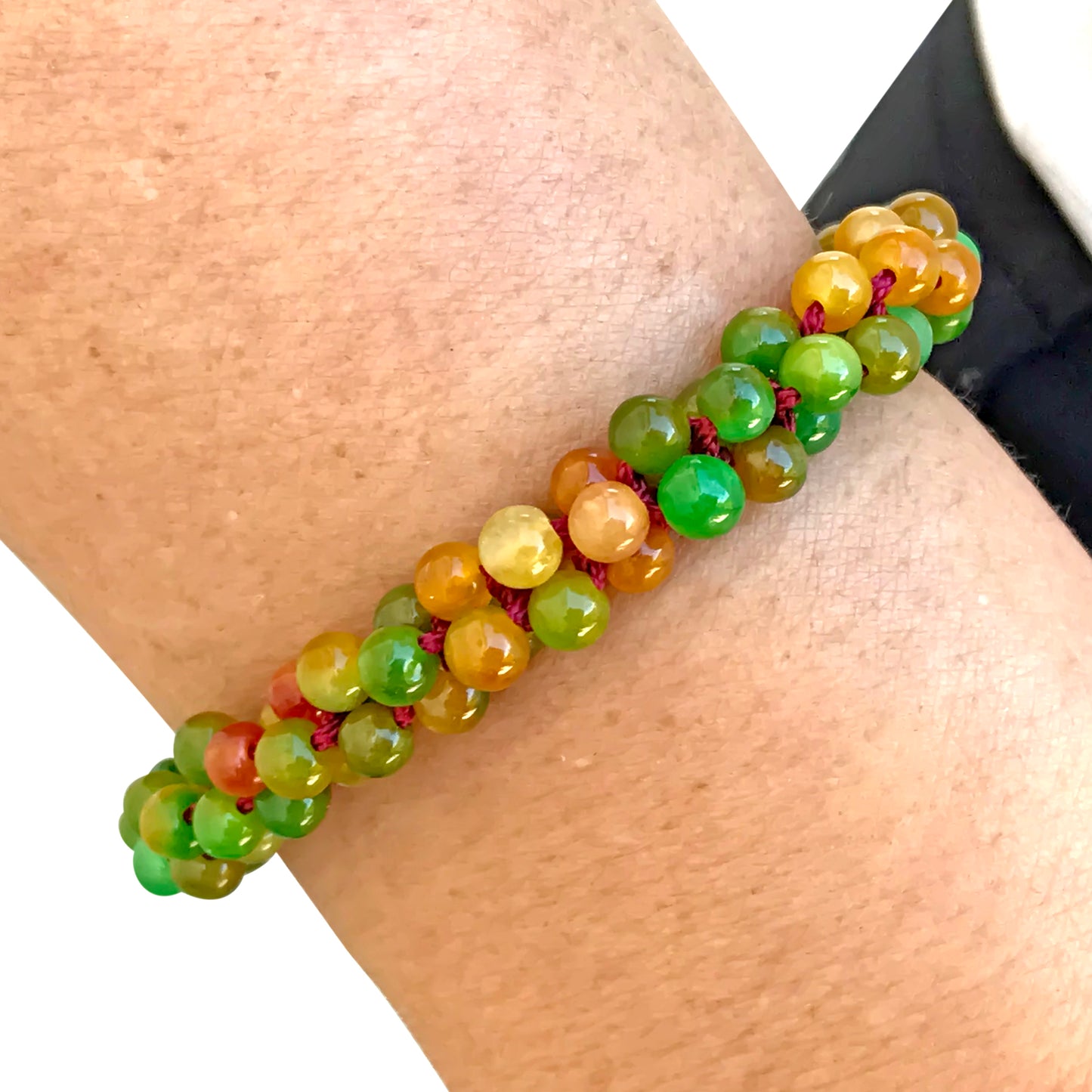 Feel a Splash of Color with the 100 Colorful Beads Jade Bracelet
