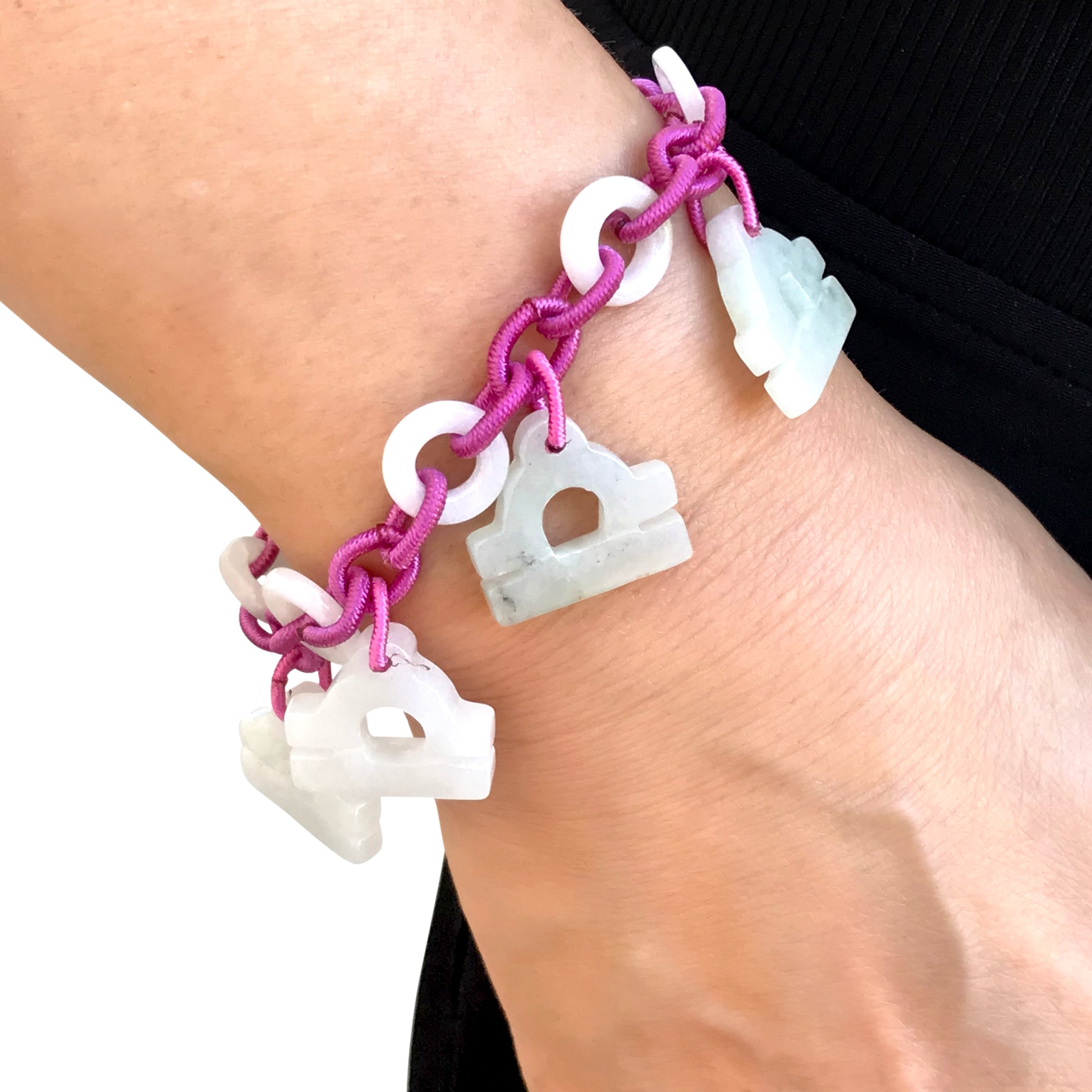Symbolize your Libra Pride with a Handmade Jade Bracelet made with Purple Cord