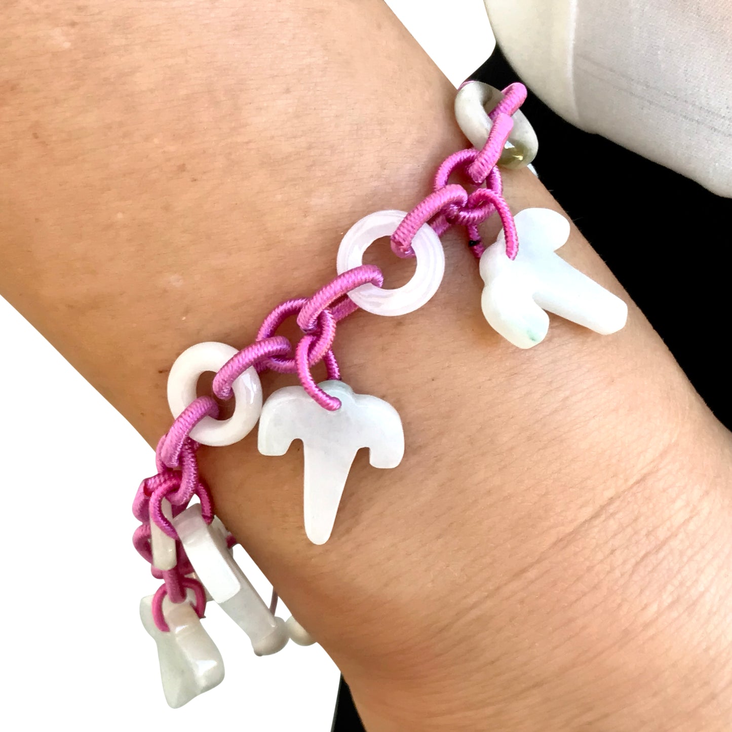 Aries Astrology Handmade Jade Bracelet with Purple Cord