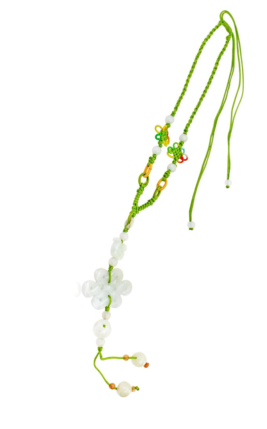 Infinity Charm Necklace Wisdom of Jade and Infinity Symbol, This Necklace Honors Love That Never Ends
