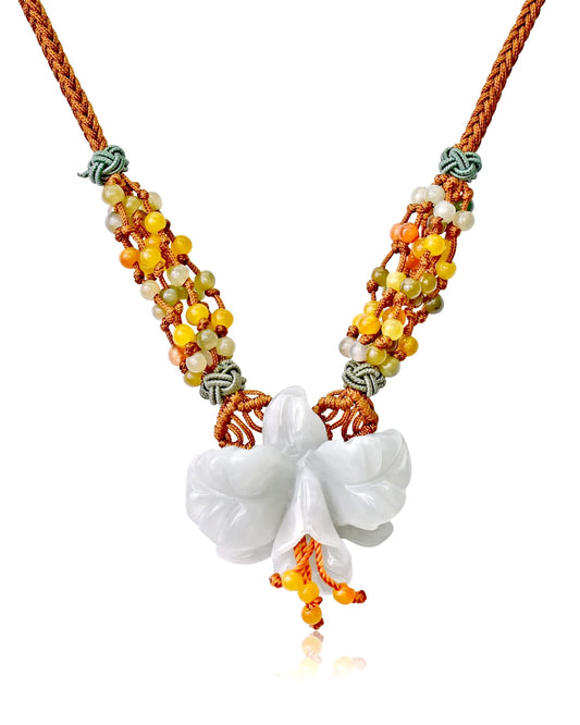 Iris Necklace Jade Jewelry Handcrafted Necklace 