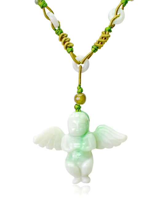Jade Angel Handcrafted Angel Pendant Necklace for Unisex Angel Jewelry Perfect Mother’s Day or Father’s Day Gift