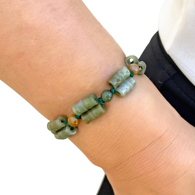 Jade Bamboo Chinese Featuring Bamboo Bracelet Unique Gift for Mother’s Day or Father's Day