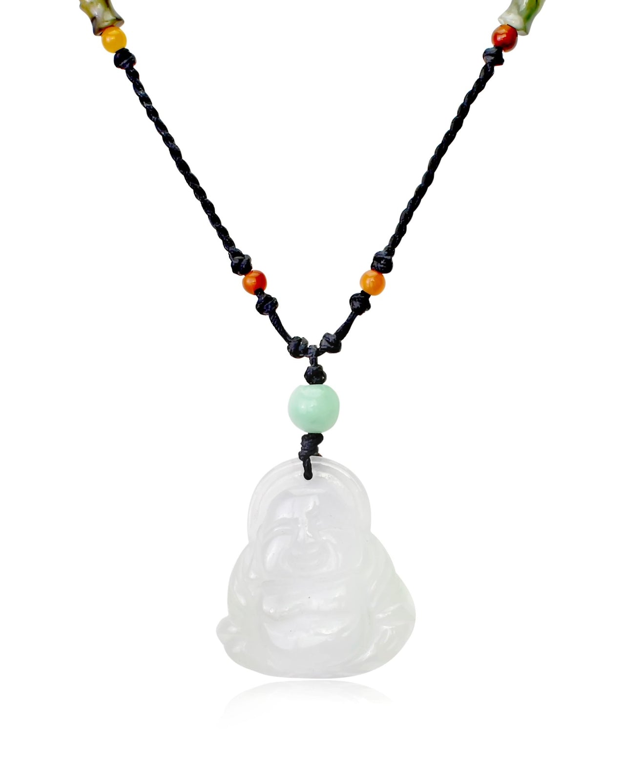 Jade Buddha Necklace Men White Jade Buddha Pendant for Father Jade Buddha Necklace Gift for Father’s Day 