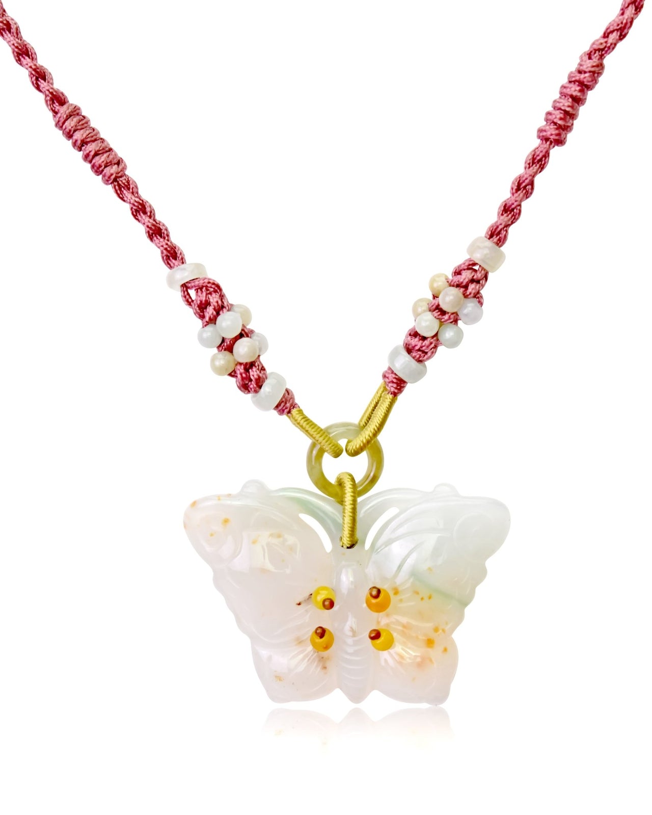 Jade Butterfly Necklace for Women Handcrafted Jewelry