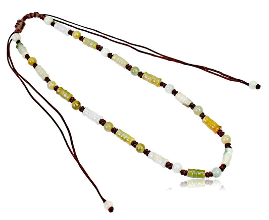 Jade Chain Necklace Featuring Jade Bamboo Unique Gift for Mother’s Day or Father's Day 