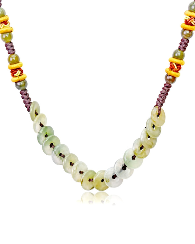 Jade Circle Necklace with Infinity Circle Necklace Timeless Birthday Gift for Men or Women