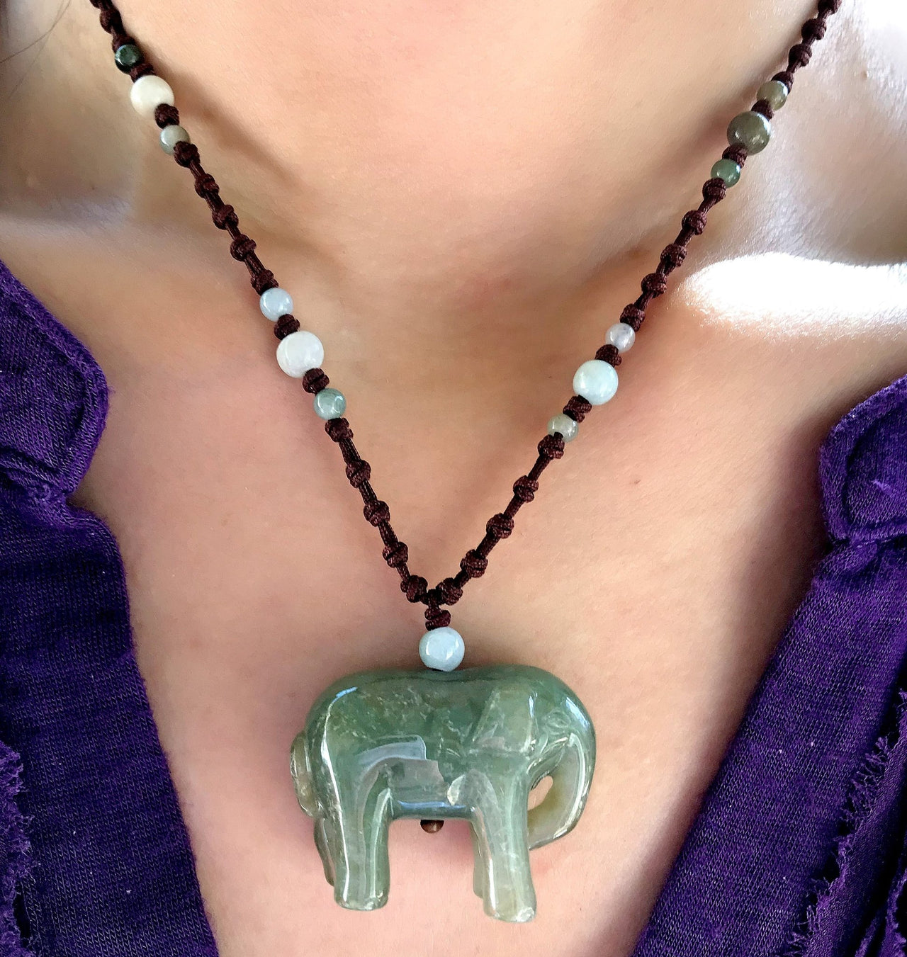 Jade Elephant Necklace for Protection and Positive Energy Elephant Pendant Jade for Birthday Celebration