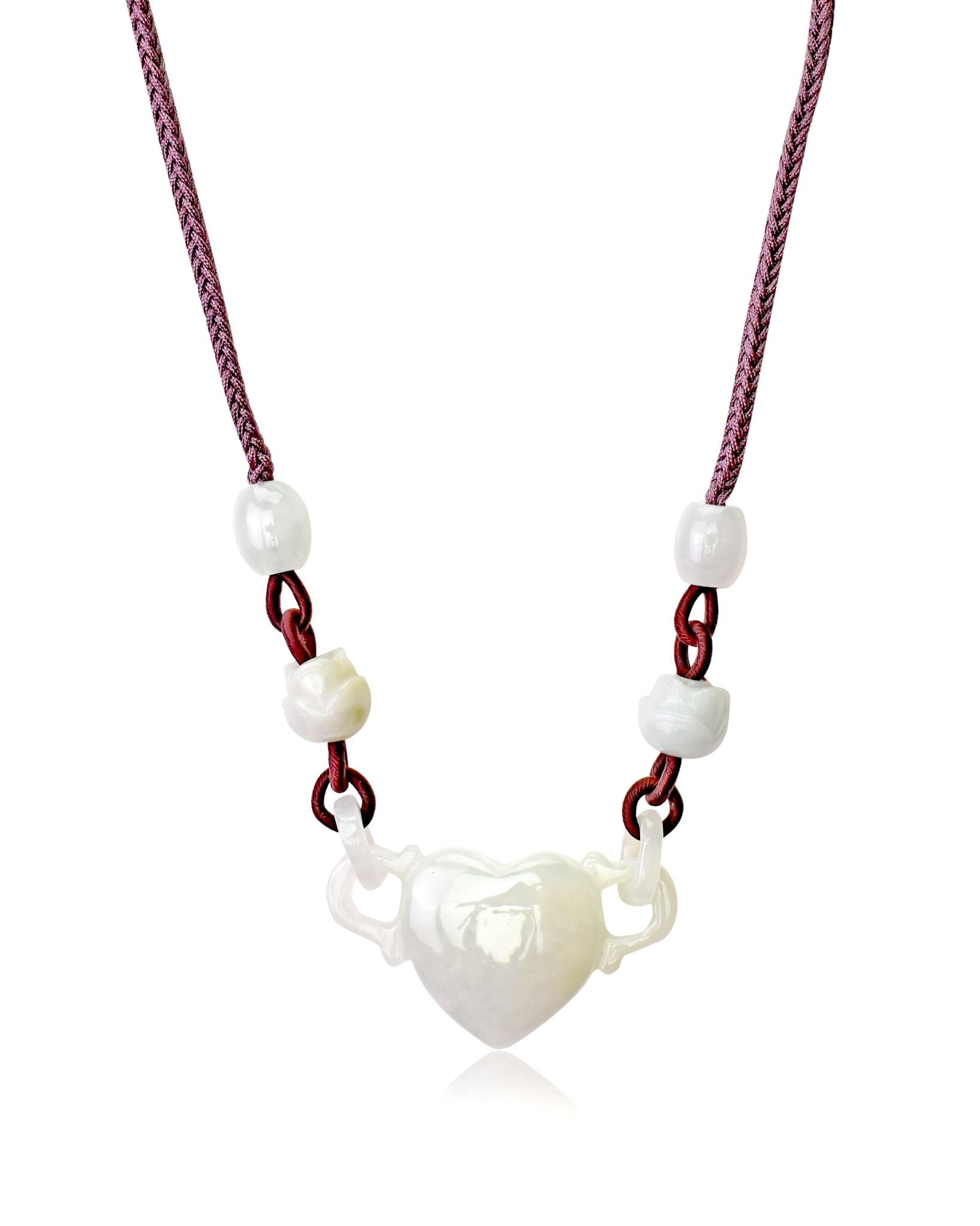 Jade Heart Pendant for Wife Heart Necklace for Anniversary