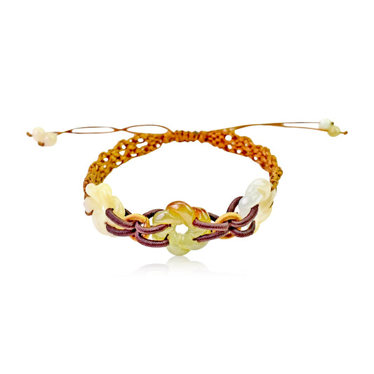 Jade Link Bracelet Mother’s Day Gift Plum Flower