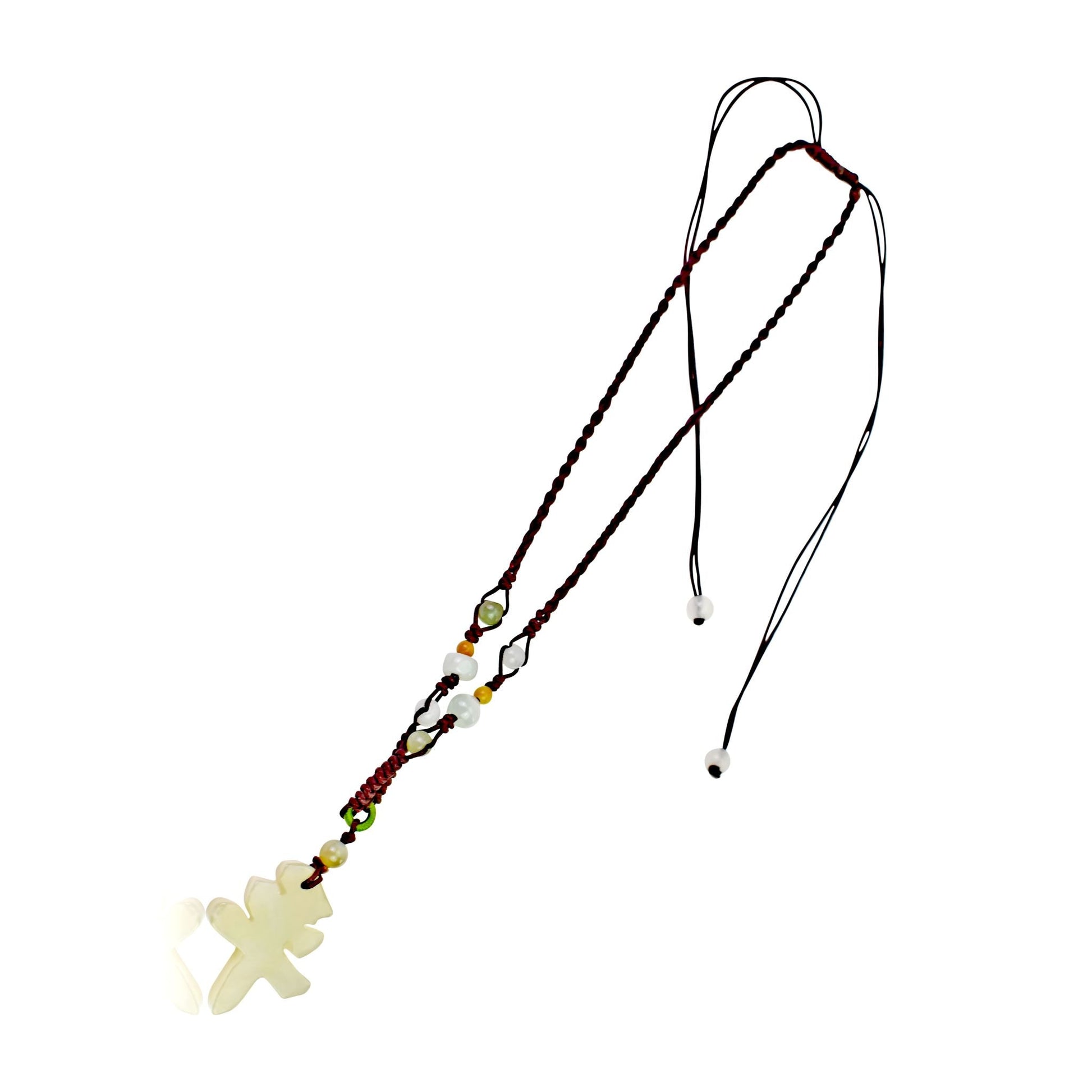 Jade Pendant with Chinese Character for Peace Good Luck Jade Pendant for Men or Women
