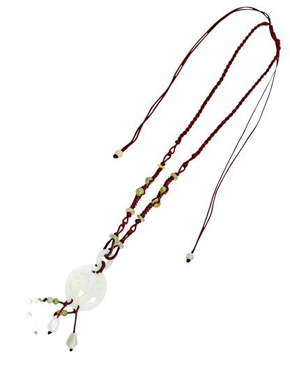 Jade Pendant with Chinese Character for Wealth Handcrafted Jade Chinese Pendant for Women Spiritual Gift
