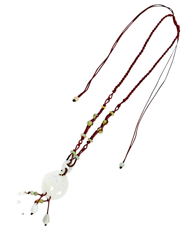 Jade Pendant with Chinese Character for Wealth Handcrafted Jade Chinese Pendant for Women Spiritual Gift