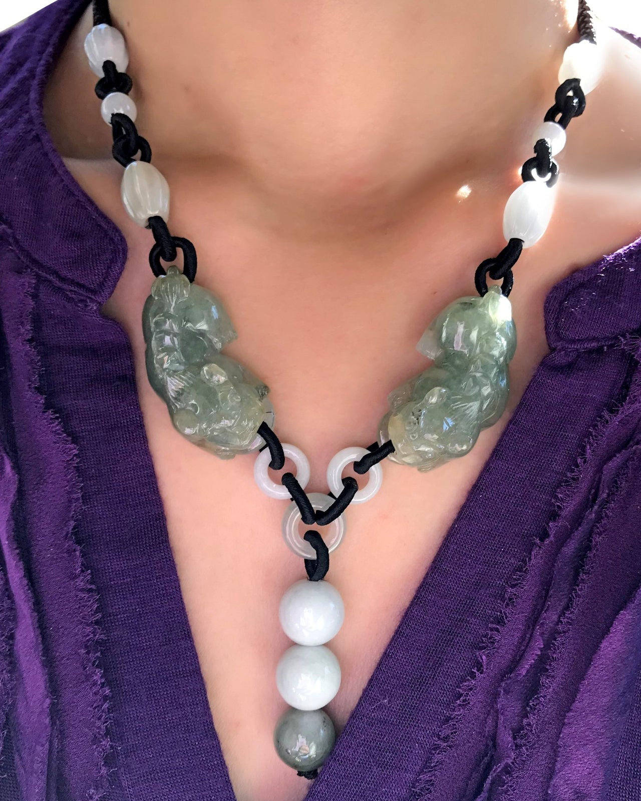 Jade Pixiu Pendant for Men Artisan Healing Stone Necklace Birthday Gift Handcrafted Mens Jewelry