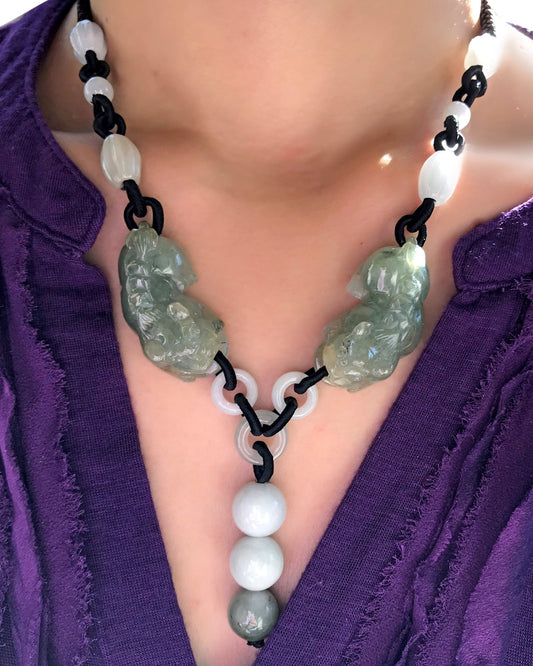 Jade Pixiu Pendant for Men Artisan Healing Stone Necklace Birthday Gift Handcrafted Mens Jewelry