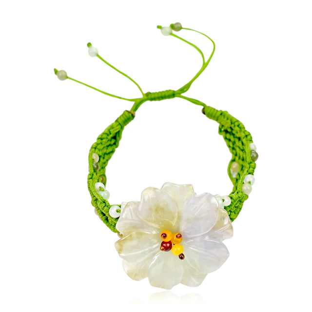 Jade bracelet for women with anemone in water design a meaningful birthday gift for grounding and serenity
