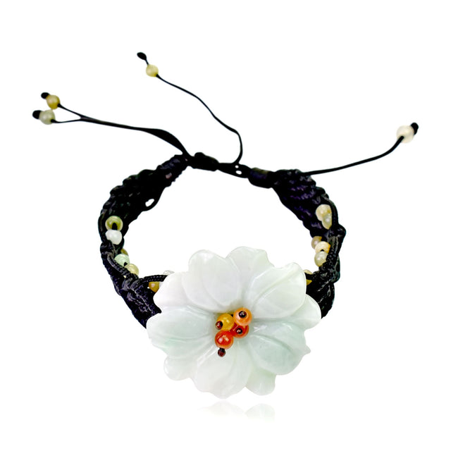 Jade bracelet for women with anemone in water design a meaningful birthday gift for love and connection