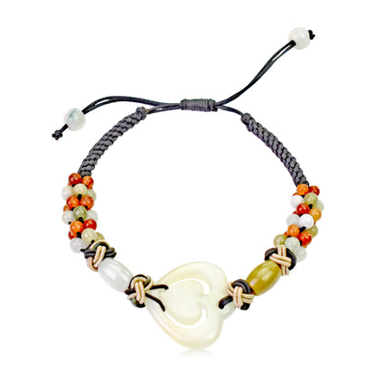 Jade bracelet jewelry for women beaded heart bracelet a graceful gift for anniversaries or holidays