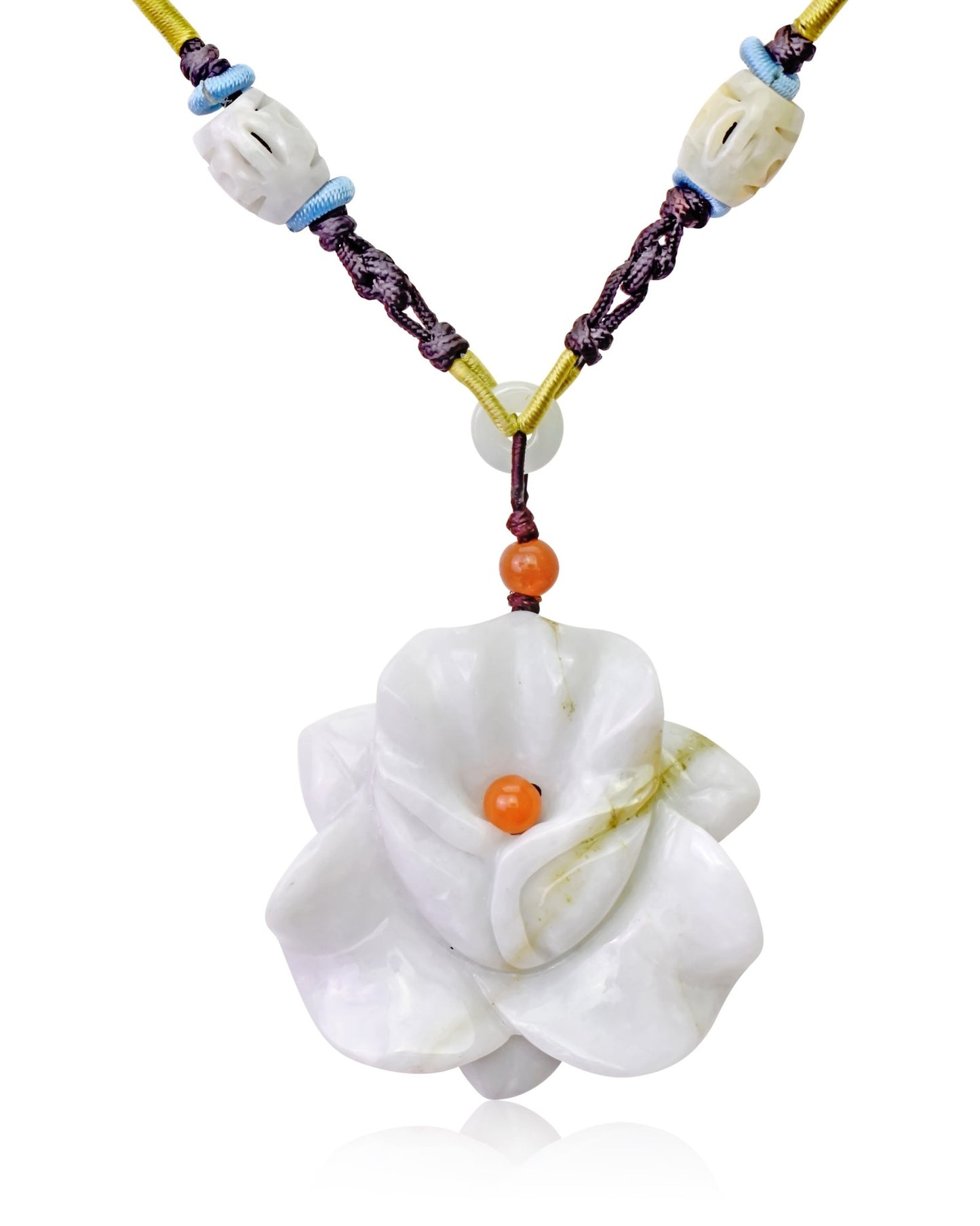 Jade orchid necklace e for a unique and nature-inspired jewelry piece