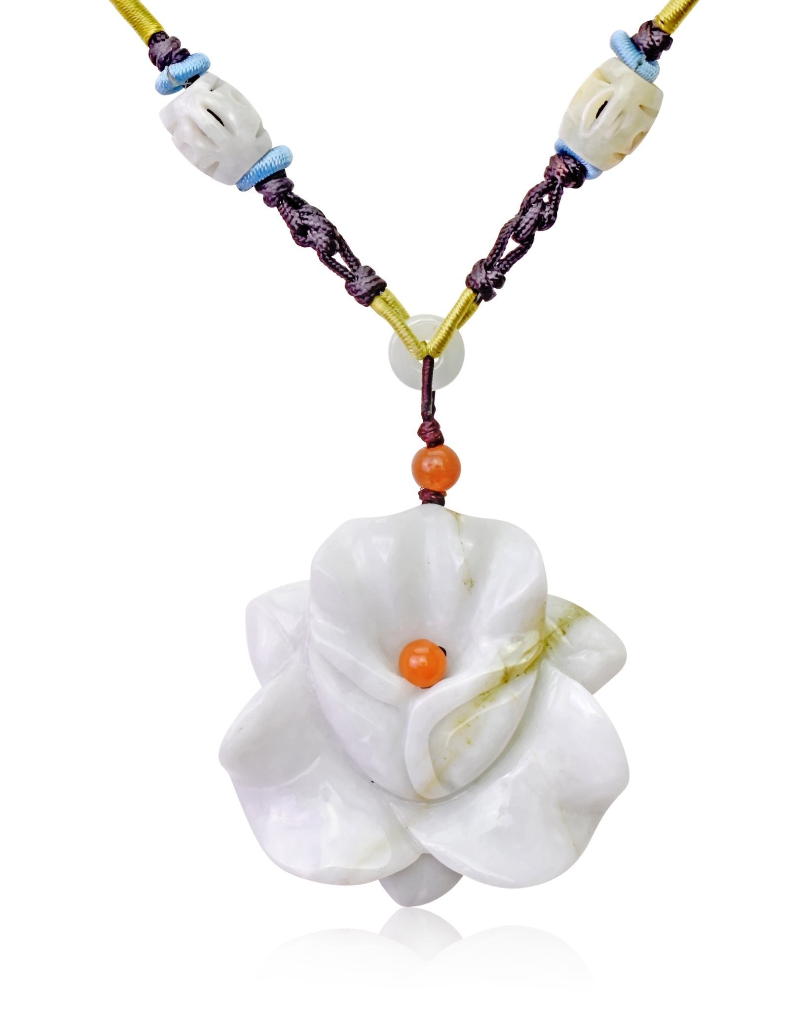 Jade orchid necklace e for a unique and nature-inspired jewelry piece