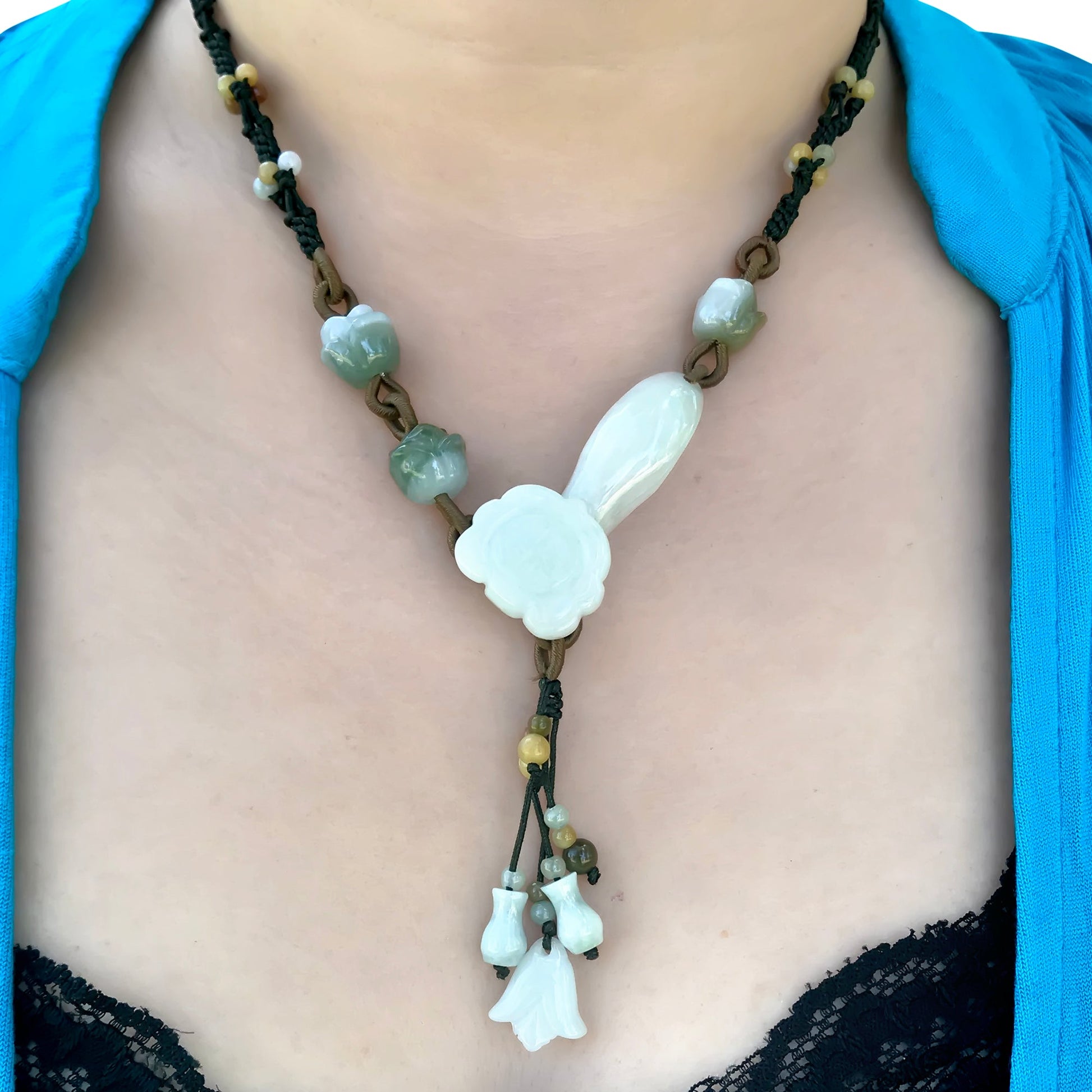 Jade ruyi pendant beautiful jade necklace for women symbolizing luck and harmony