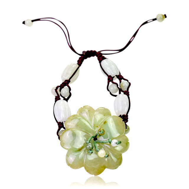 Jade stone jewellery for women cherry blossom flower a timeless flower gemstone bracelet symbolizing strength and calm