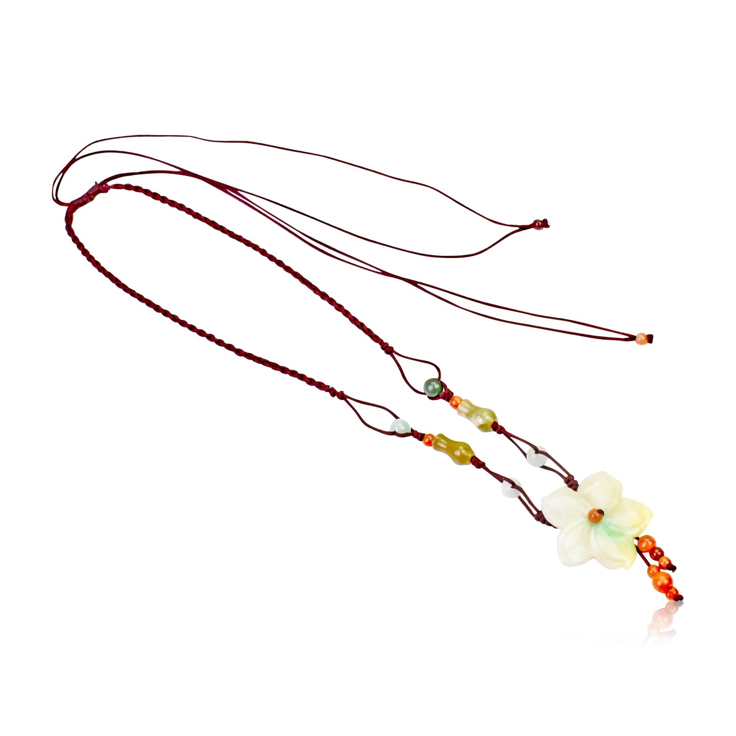 Ladies stone necklace with Rocky Mountain columbine flower design a floral gift for harmony and peace