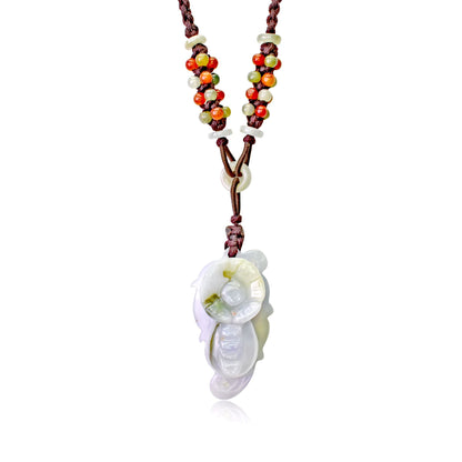 Lavender jade necklace Orchid Flower Necklace for Women Designer Flower Necklace to Make Her Birthday Sparkle 