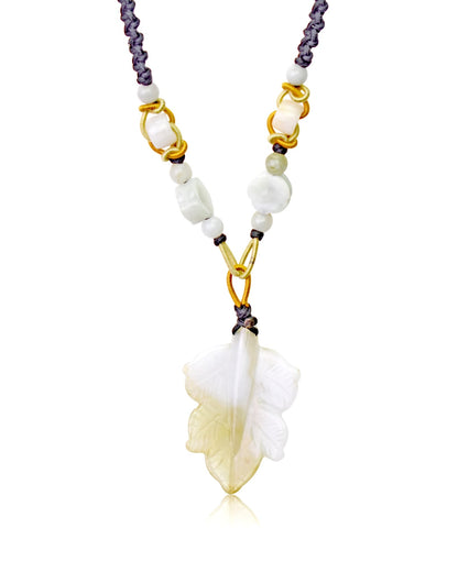 LAutumn Leaf Necklace in Jade Leaf Pendant Necklace for Women Leaf Necklace Christmas Gift
