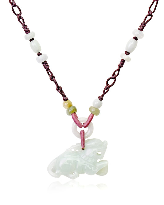 Lion Chain Necklace for Dad Lion Jewelry a Striking Green Jade Jewellery for Father’s Day Gift