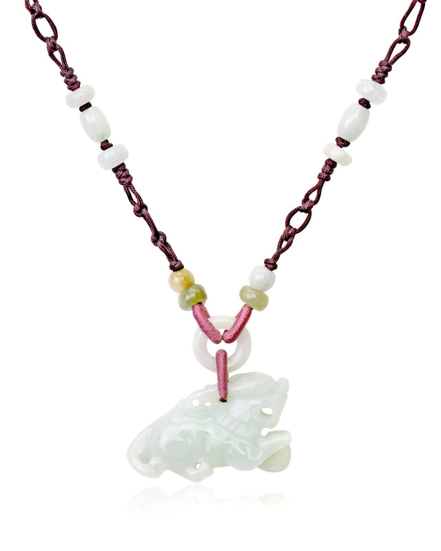Lion Chain Necklace for Dad Lion Jewelry a Striking Green Jade Jewellery for Father’s Day Gift