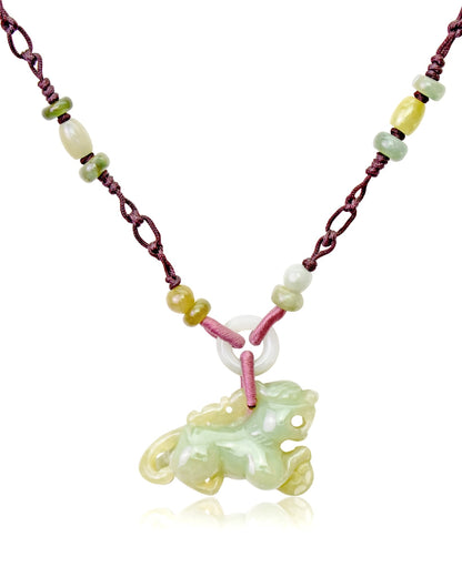 Lion Chain Necklace for Dad Lion Jewelry a Striking Green Jade Jewellery 