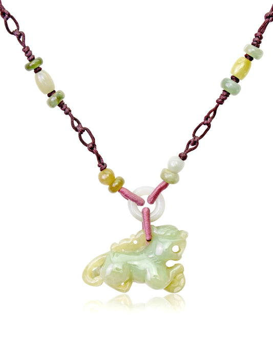 Lion Chain Necklace for Dad Lion Jewelry a Striking Green Jade Jewellery 
