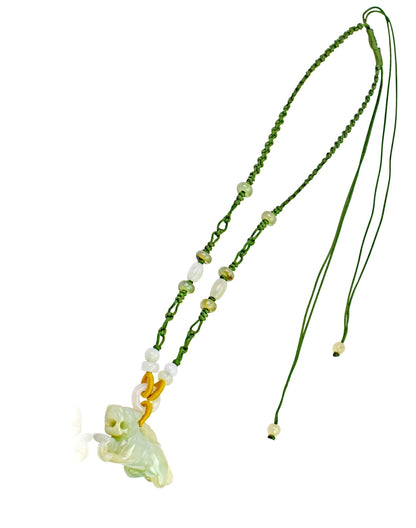Lion chain necklace a striking gift of jade necklace that symbolizes power and peace