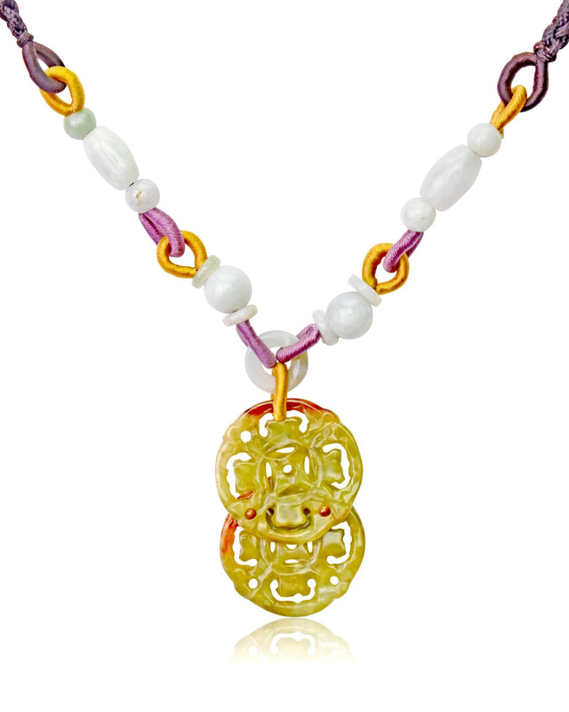 Lucky Pendant for Money a Coin Pendant Necklace Handmade Jade Pendant for Women for Mother's Day and Birthdays