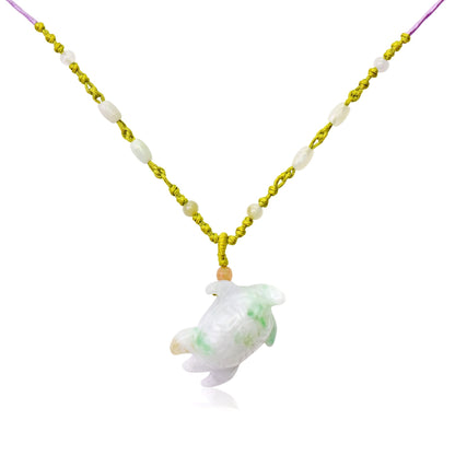 Lucky Turtle Necklace in Jade Pendant Turtle for Women, Great Gift for Birthday, Anniversary, or Mother’s Day