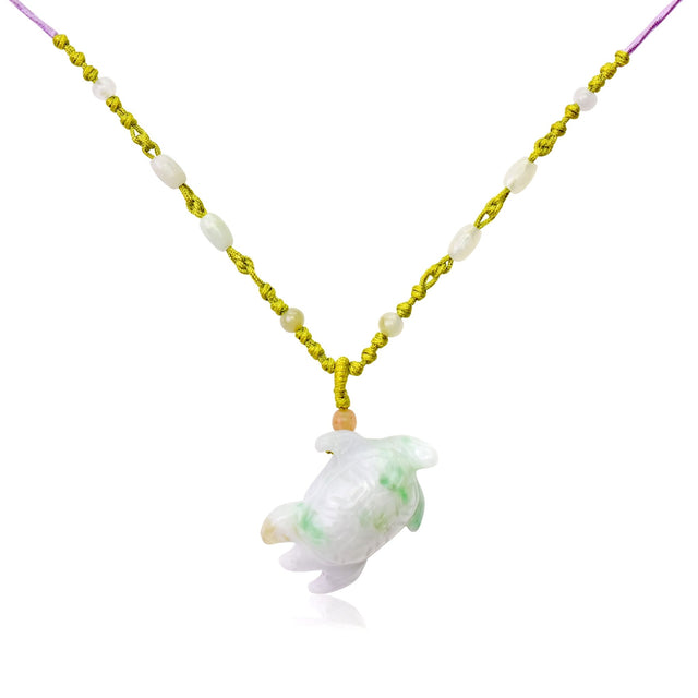 Lucky Turtle Necklace in Jade Pendant Turtle for Women, Great Gift for Birthday, Anniversary, or Mother’s Day
