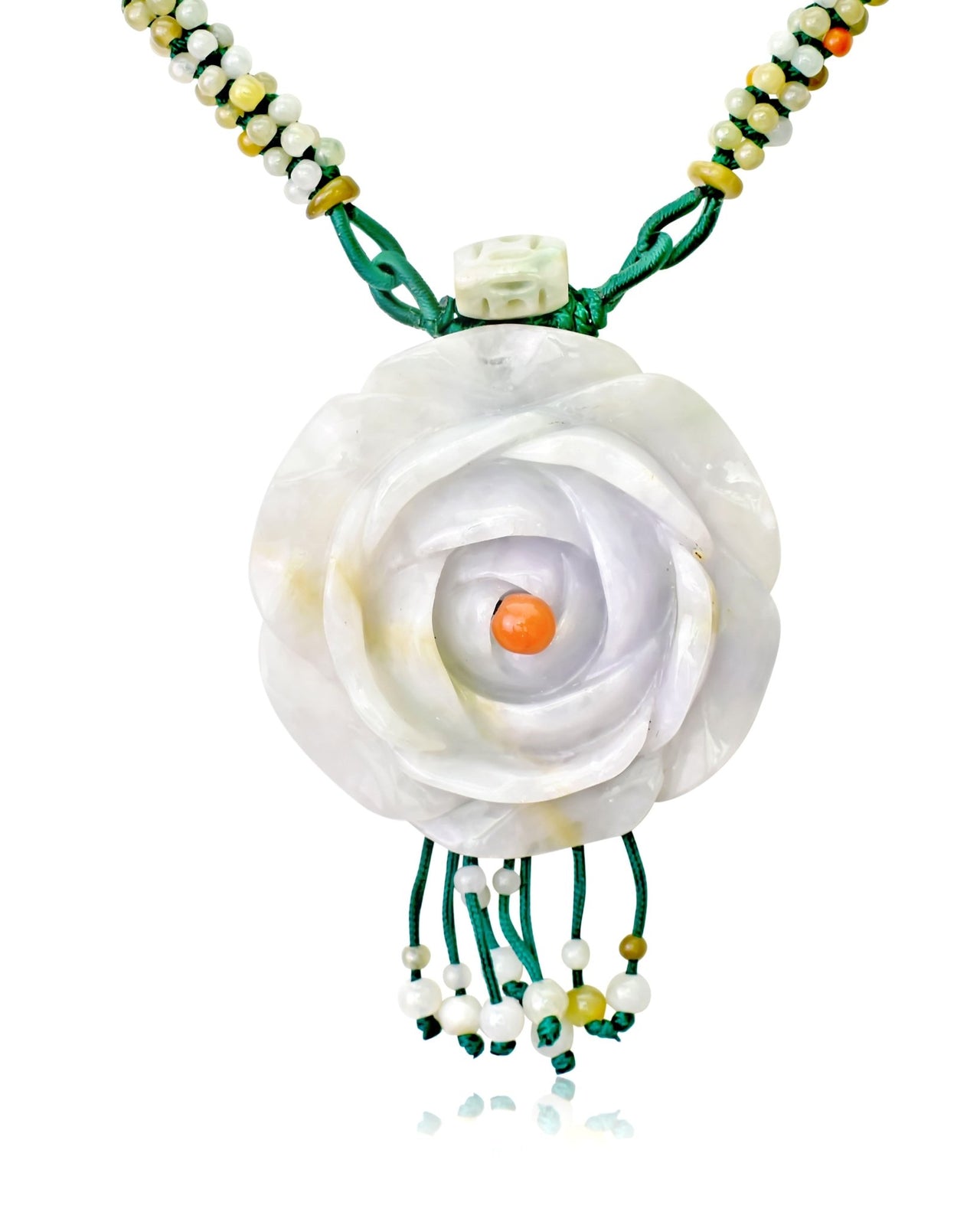 Luxurious jade rose necklace for the woman 